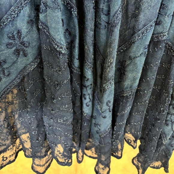 My Choice Woman’s Bohemian Halter Embroidered Lace Maxi Dress Blue Size M - Picture 5 of 6